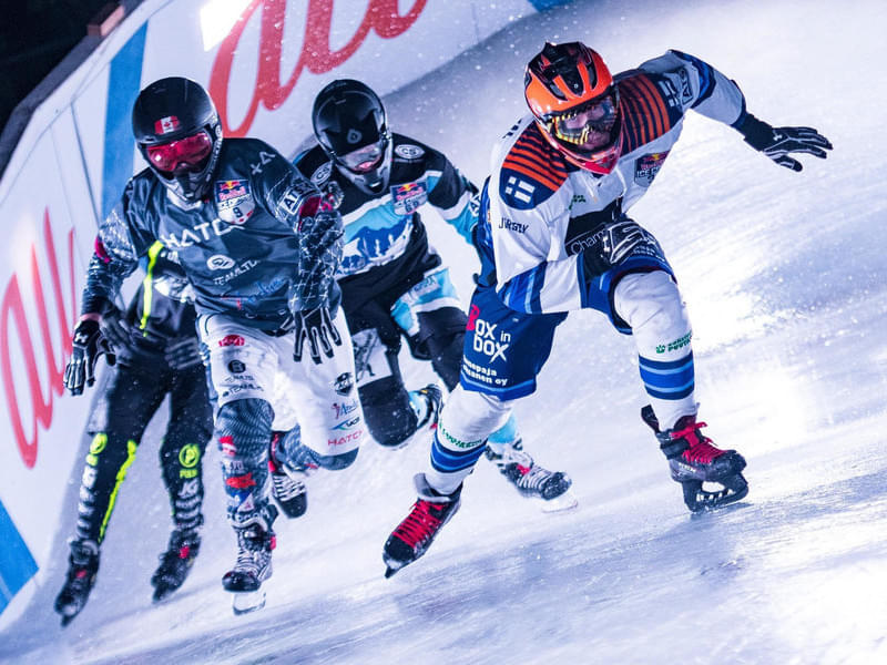 Shayne Renaud of Canada, Florian Graf of Austria, Lukasz Korzestanski of Poland and Joni Saarinen of Finland compete during the Last Chance Qualifier at the ATSX 1000