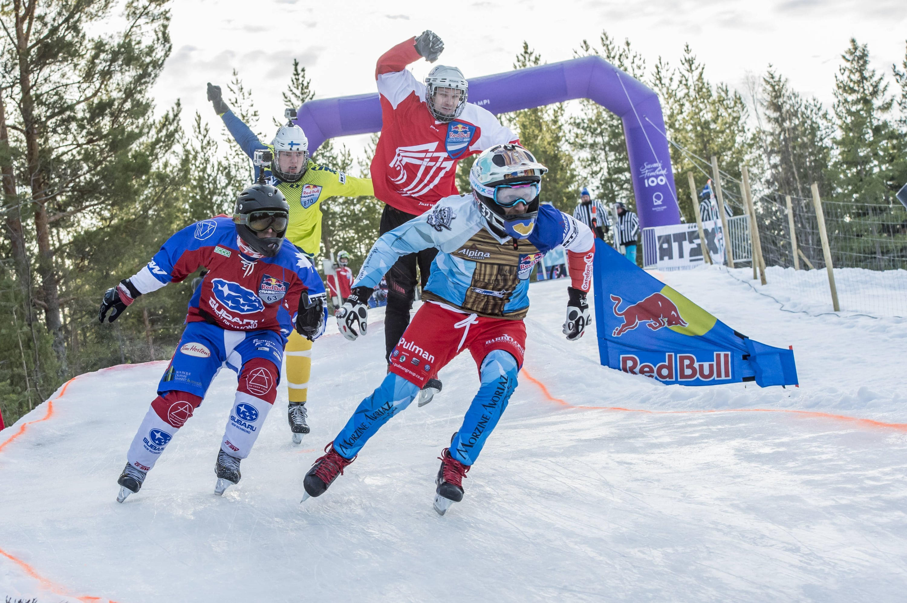 Tristan Dugerdil takes an early lead as riders fight for position in Rautalampi. Image: Mark Roe / Red Bull Content Pool